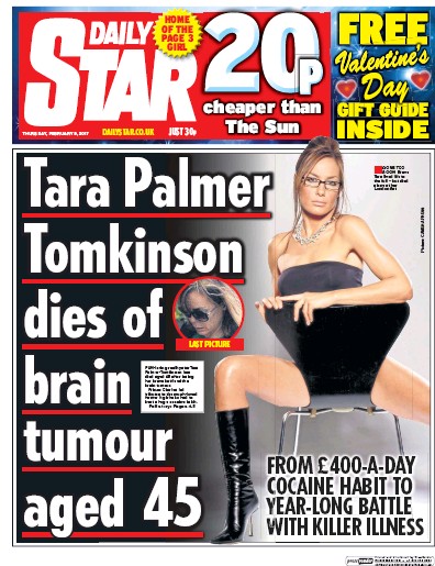 Daily Star Newspaper Front Page for 9 February 2017