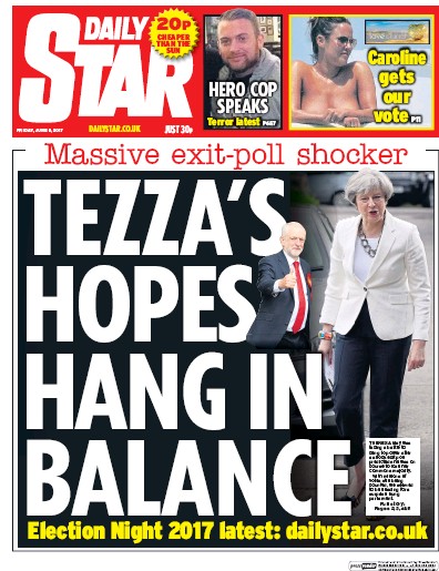 Daily Star Newspaper Front Page for 9 June 2017