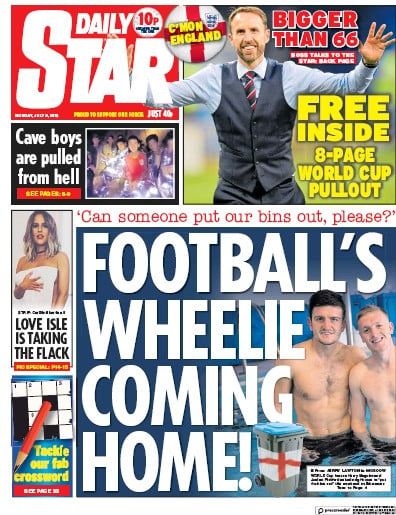 Daily Star Newspaper Front Page for 9 July 2018