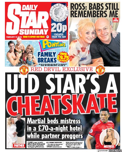 Daily Star Sunday Newspaper Front Page for 10 February 2019