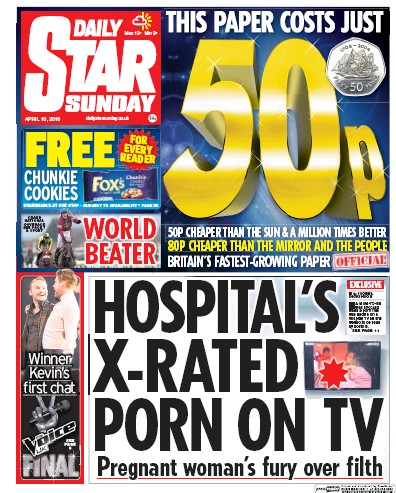 Daily Star Sunday Newspaper Front Page for 10 April 2016