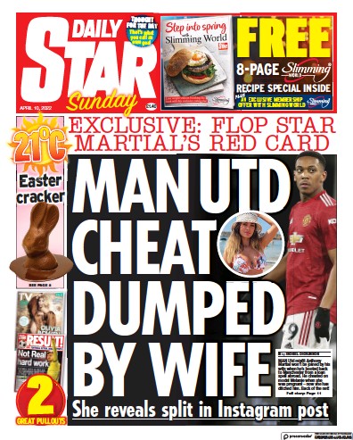 Daily Star Sunday Newspaper Front Page for 10 April 2022