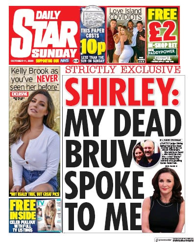 Daily Star Sunday Newspaper Front Page for 11 October 2020