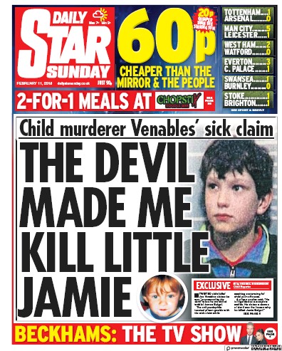 Daily Star Sunday Newspaper Front Page for 11 February 2018