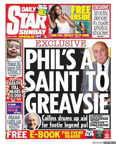 Daily Star Sunday Newspaper Front Page for 12 April 2020