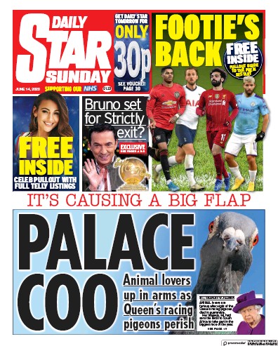 Daily Star Sunday Newspaper Front Page for 14 June 2020