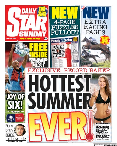 Daily Star Sunday Newspaper Front Page for 19 May 2019