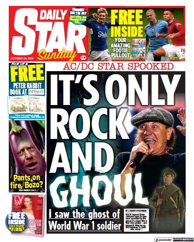 Daily Star Sunday Newspaper Front Page for 23 October 2022