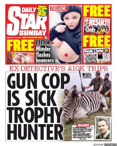 Daily Star Sunday Newspaper Front Page for 23 February 2020