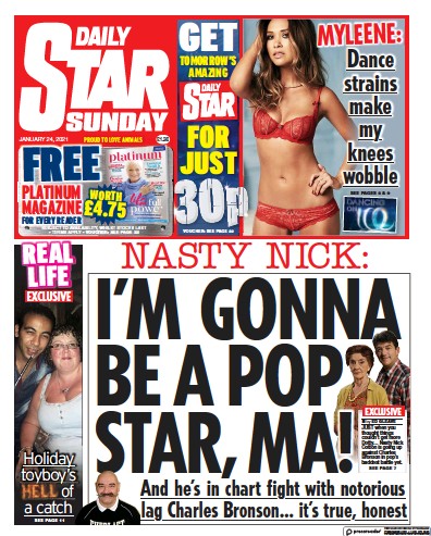Daily Star Sunday Newspaper Front Page for 24 January 2021