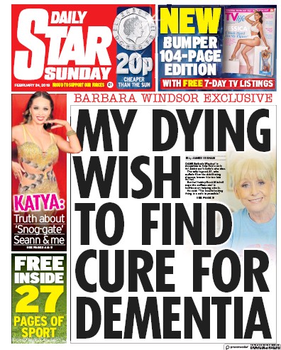 Daily Star Sunday Newspaper Front Page for 24 February 2019