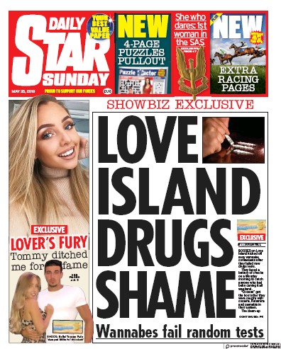 Daily Star Sunday Newspaper Front Page for 26 May 2019