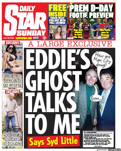 Daily Star Sunday Newspaper Front Page for 26 July 2020