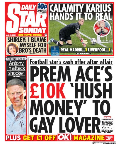 Daily Star Sunday Newspaper Front Page for 27 May 2018