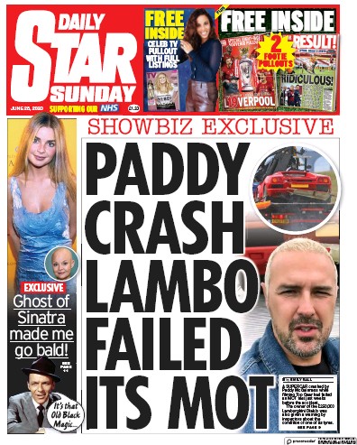 Daily Star Sunday Newspaper Front Page for 28 June 2020