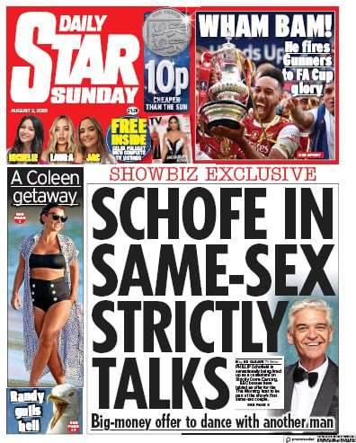 Daily Star Sunday Newspaper Front Page for 2 August 2020