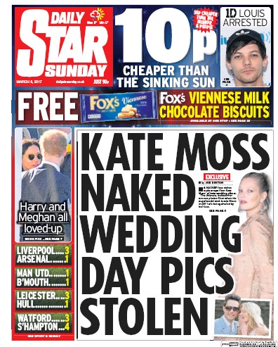 Daily Star Sunday Newspaper Front Page for 5 March 2017