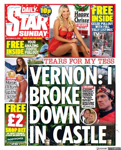 Daily Star Sunday Newspaper Front Page for 6 December 2020