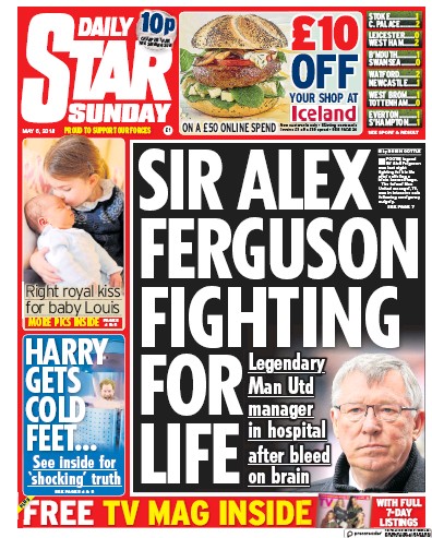 Daily Star Sunday Newspaper Front Page for 6 May 2018