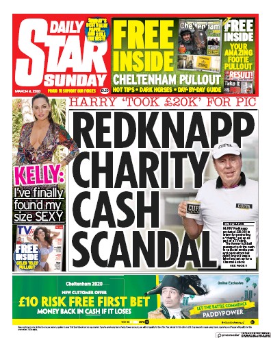 Daily Star Sunday Newspaper Front Page for 8 March 2020
