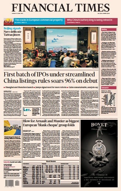 Financial Times (UK) Newspaper Front Page for 11 April 2023