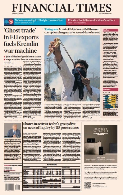 Financial Times (UK) Newspaper Front Page for 11 May 2023