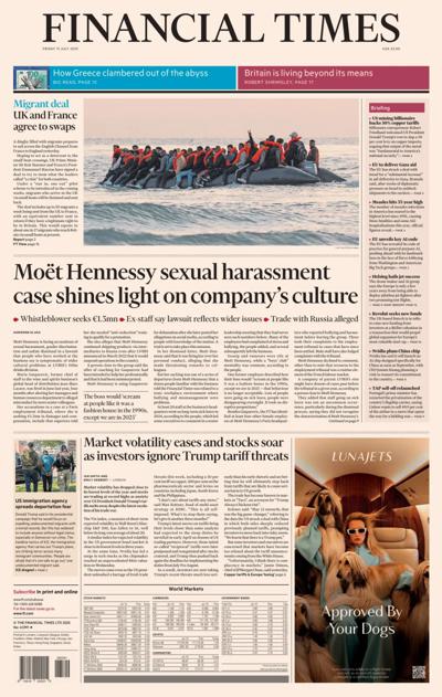 Financial Times (UK) Newspaper Front Page for 12 July 2025