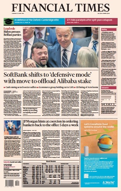 Financial Times (UK) Newspaper Front Page for 13 April 2023