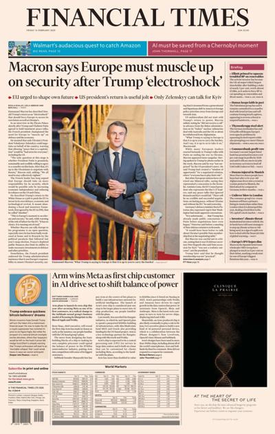 Financial Times (UK) Newspaper Front Page for 15 February 2025