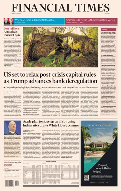 Financial Times (UK) Newspaper Front Page for 17 May 2025