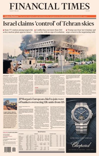 Financial Times (UK) Newspaper Front Page for 17 June 2025