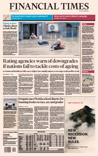 Financial Times (UK) Newspaper Front Page for 18 May 2023