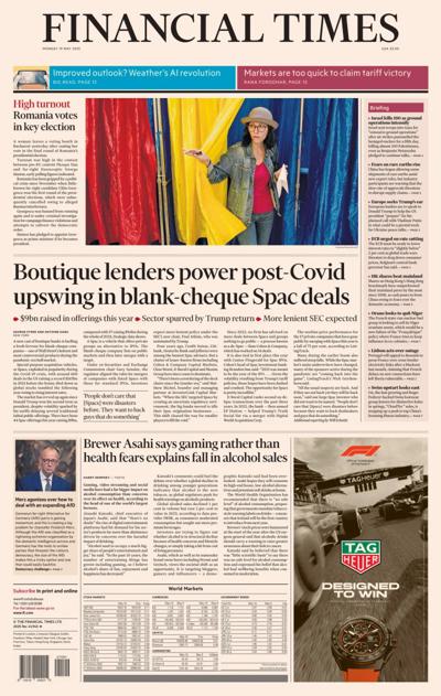 Financial Times (UK) Newspaper Front Page for 19 May 2025