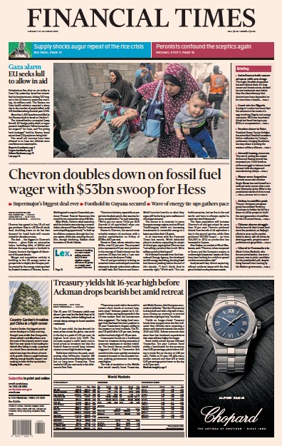 Financial Times (UK) Newspaper Front Page for 24 October 2023