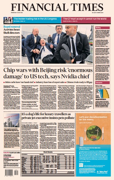 Financial Times (UK) Newspaper Front Page for 24 May 2023
