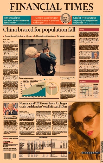 Financial Times (UK) Newspaper Front Page for 28 April 2021