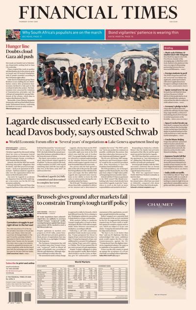 Financial Times (UK) Newspaper Front Page for 29 May 2025