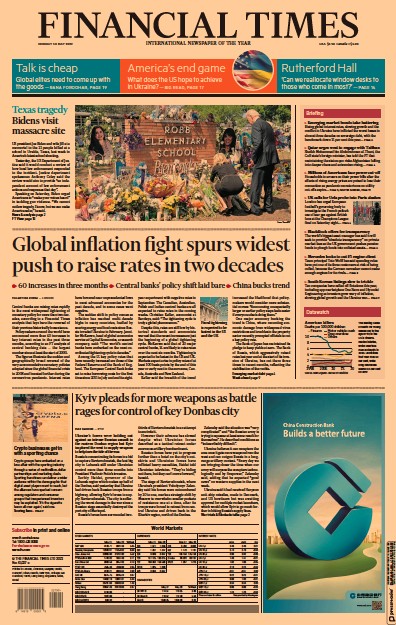 Financial Times (UK) Newspaper Front Page for 30 May 2022