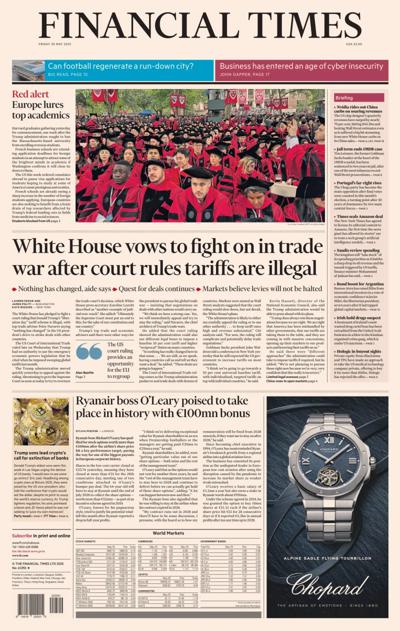 Financial Times (UK) Newspaper Front Page for 30 May 2025