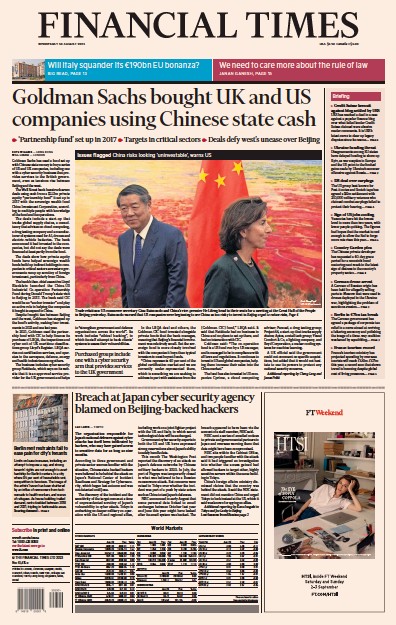 Financial Times (UK) Newspaper Front Page for 30 August 2023