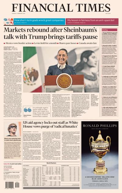 Financial Times (UK) Newspaper Front Page for 4 February 2025