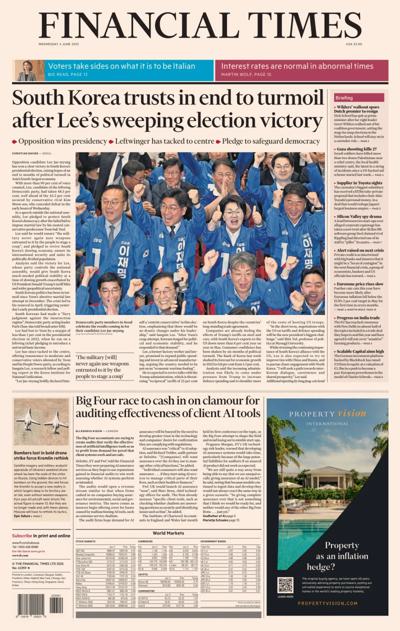 Financial Times (UK) Newspaper Front Page for 4 June 2025