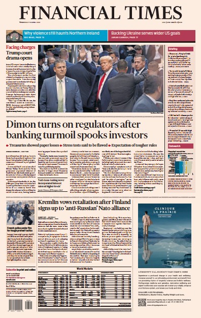 Financial Times (UK) Newspaper Front Page for 5 April 2023