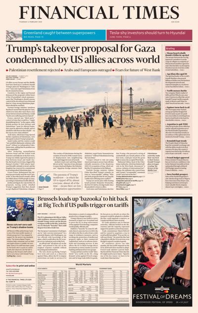 Financial Times (UK) Newspaper Front Page for 6 February 2025