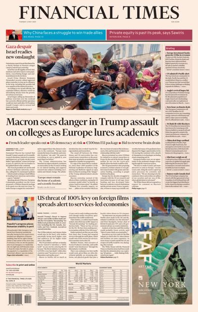 Financial Times (UK) Newspaper Front Page for 6 May 2025