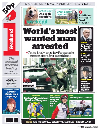 I Newspaper Newspaper Front Page for 19 March 2016