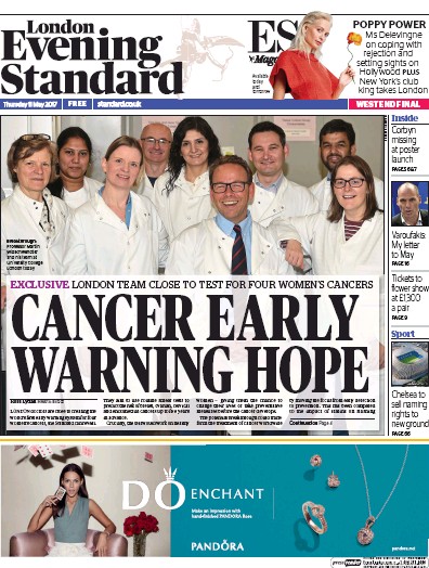 London Evening Standard Newspaper Front Page for 12 May 2017