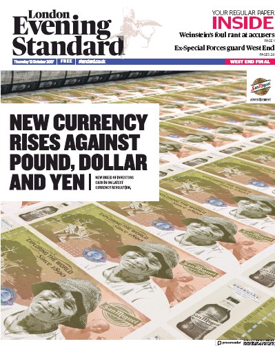 London Evening Standard Newspaper Front Page for 13 October 2017