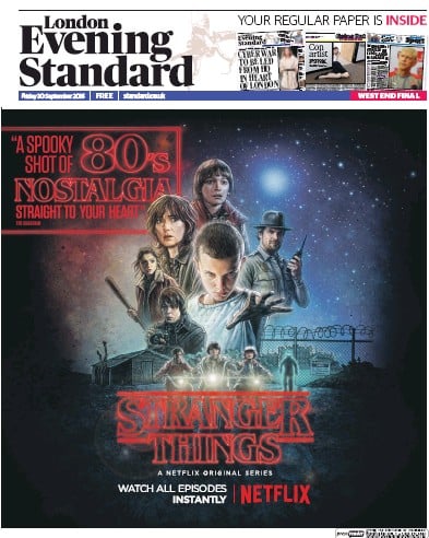 London Evening Standard Newspaper Front Page for 1 October 2016