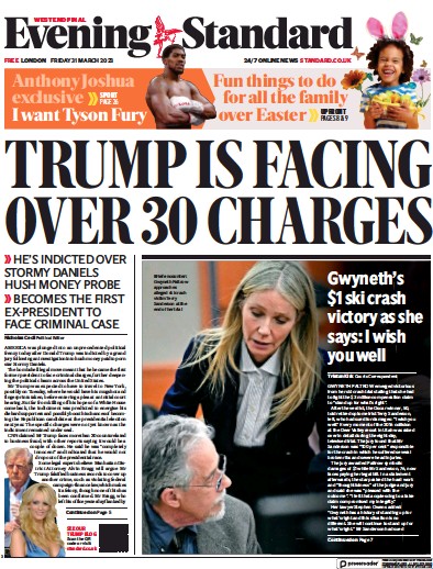 London Evening Standard (UK) Newspaper Front Page for 1 April 2023